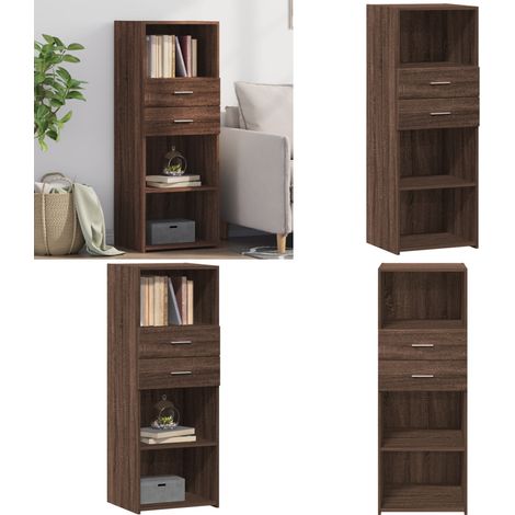 Highboard Braun Eichen-Optik 45x42,5x124 cm Holzwerkstoff - Sideboard - Hochschrank - Wohnzimmermöbel - Eiche Optik - Holzwerkstoff - Home & Living (1/5)