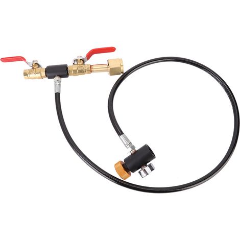 Cartouche CO₂ 21.8‑14 Filetage EU avec flexible 36 pouces et manomètre pour réservoir soda (1/5)