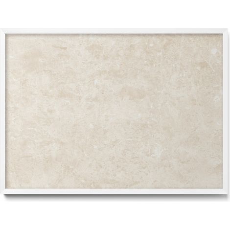 Tableau Magnétique en Métal Tableau pour Magnet - Motif Pierre claire élégante - Minimaliste - Cadre Blanc - 70x50 cm - Plaque Magnétique