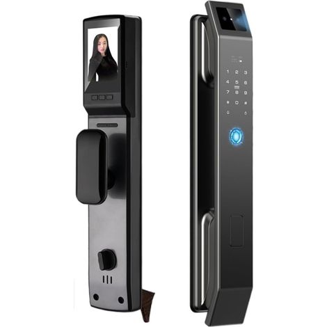 Serrure de porte intelligente Reconnaissance E 3D Déverrouiller La Serrure De Porte Numérique Avec Mot De Passe D'empreinte Digitale De Caméra Déverrouiller La Serrure De Porte Électronique Sans Clé ( (1/5)