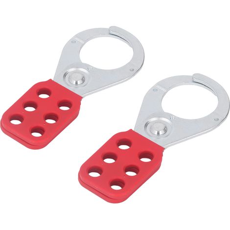 2 Pièces Loquet de Sécurité en Acier Galvanisé 1,5" pour Cadenas - Fixation Murale 6 Trous Industriel (1/5)