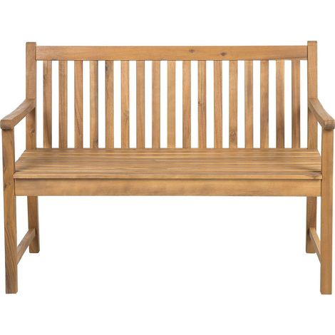 Panchina da Giardino in Legno di Acacia Chiaro a Doghe 120 cm Vivara