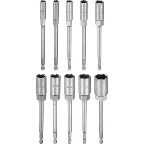 10pcs Embout De Tournevis À Douille 6-19mm Métrique Acier CR-V (1/5)