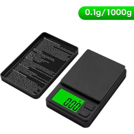 Digitale Taschenwaage 1000 g x 0,1 g, kompakt, für Lebensmittel und Schmuck