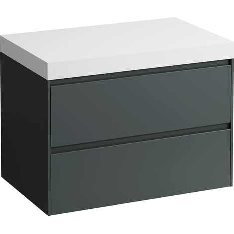 LAUFEN LANI Plan de lavabo blanc mat avec meuble sous-lavabo, (1/3)