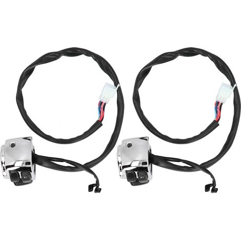 2pcs Commodo Moto 1 Pouce Interrupteur Phare Clignotant Avertisseur Bouton Contrôleur Universel Électro-argenté (1/5)