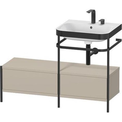 Ensemble lavabo HAPPY D.2 PLUS 1200x490mm sans trou de robinetterie, blanc super mat