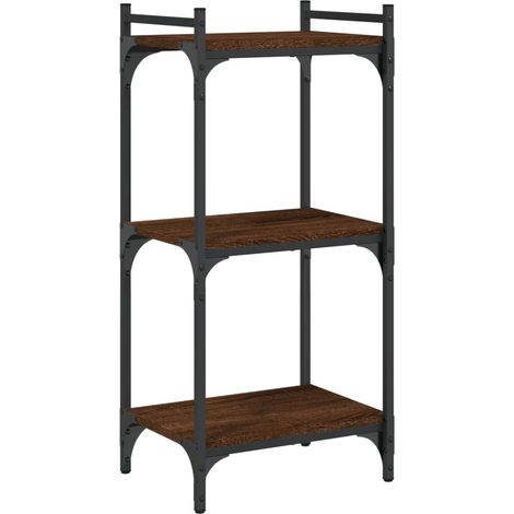 Maison Exclusive - Bücherregal 3 Böden Braun Eichen-Optik 40x30x8