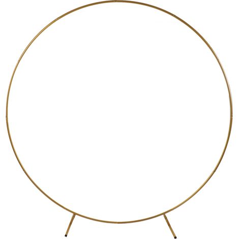 Arche de mariage ronde en fer doré, support pour fond de scène, idéale pour la Saint-Valentin, un mariage, un anniversaire ou Noël. Hauteur : 2 m (6,7 pi). (1/5)