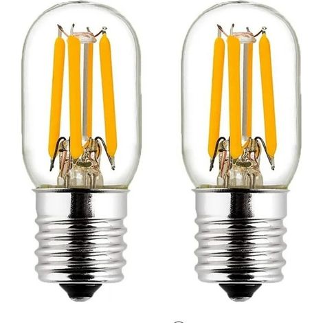 Lot de 2 ampoules LED E12 pour éclairage sous hotte, 2 W (équivalent 25 W), lumière du jour 2700 K, pour four, réfrigérateur ou autre appareil électroménager (non dimmable).