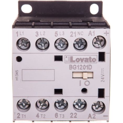 Contacteur de puissance triphasé 12 A 5,7 kW à 400 V CA AC3, bobine 24 V CC 0Z 1R 11BG1201D024