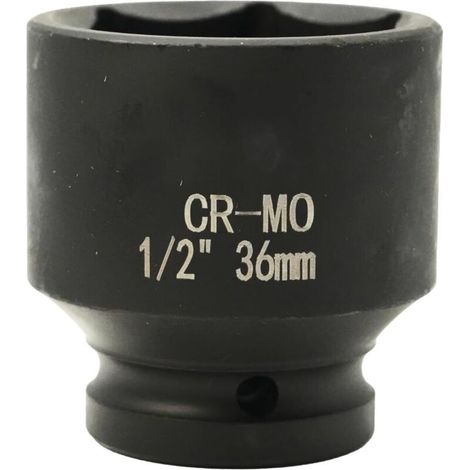 Douille à chocs 36 mm (1/2") en acier Cr-Mo noir – Lot de 6 pièces pour clé dynamométrique (1/5)