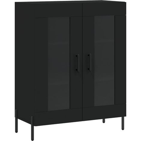 Credenza buffet cassettiera mobile contenitore organizer cucina soggiorno soggiorno 69,5 x 34 x 90 cm multistrato nero 020036050