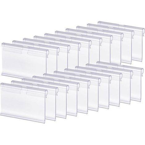 20 Pièces - Porte-étiquette - Étiquettes de prix - Porte-prix - 6 × 4,2 cm - PVC - Indication de prix - Support de table - Étiquettes multifonctionnelles - Étiquettes de prix - Pour boulangeries, supe (1/5)