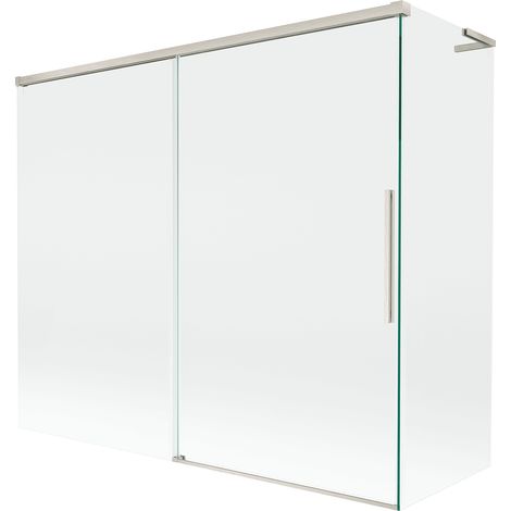 Mexen Rox L paravento per vasca da bagno scorrevole a 2 ante 180 + 80 x 150 cm, trasparente, nichel spazzolato - 8C9L-180-080-9