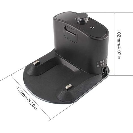 1 Borne De Charge Noire pour Robot Aspirateur Base de chargement pour Irobot Roomba 500 600 700 800 900 E5 E6 I1 I3 I4 I6 I7 I8 pour Irobot 4452367 (câble d'alimentation Inclus) (1/2)