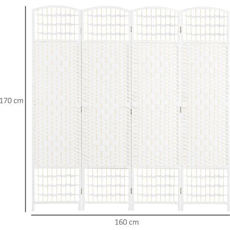 Paravent 4-teilig 160 x 170 cm Faltbar Raumteiler Trennwand aus Wellenfaser Trennwand für Wohnzimmer (1/5)