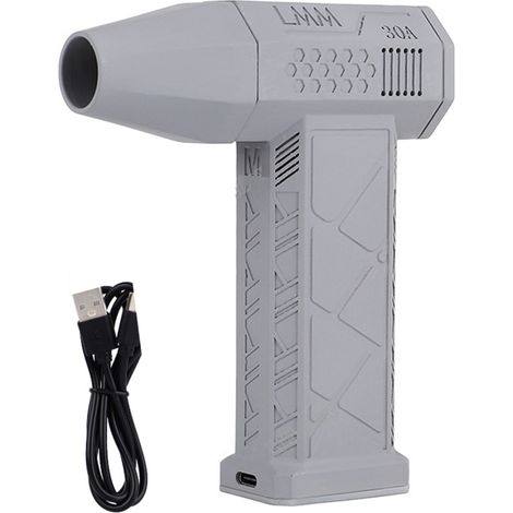 Ventilador turbo portátil de mano, soplador inalámbrico con motor sin escobillas de alta velocidad, 3 velocidades (40.000/90.000/130.000 rpm) para teclados de ordenador y uso en exteriores.