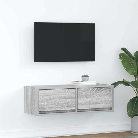Mueble de TV madera de ingeniería gris 80x31x25,5 cm