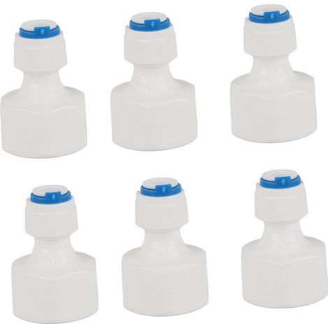 Lot de 6 raccords rapides à enclenchement femelle 1/4" (diamètre extérieur) vers 1/2" (filetage femelle) pour filtre à eau par osmose inverse (1/5)