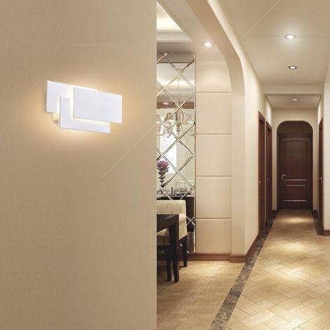 Applique Murale Intérieur, Moderne LED Applique Blanc 24W, IP20, Non Dimmable, Designe Aluminium Eclairage Décoratif Lumière pour Chambre Couloir Salon Salle Bureau, Blanc Chaud [Classe énergétique A+ (1/4)
