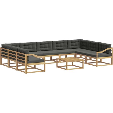 Outdoor-Sofagarnitur 10 Stk. Weiß und Anthrazit vidaXL (1/5)