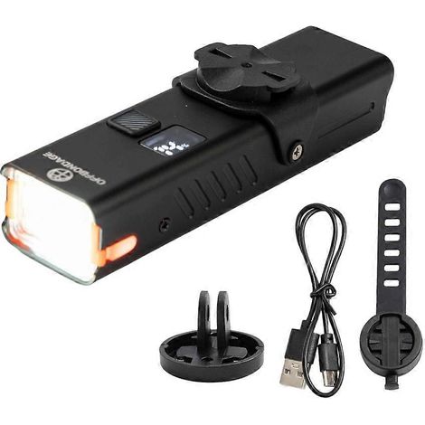 OFFBONDAGE wiederaufladbarer LED-Fahrradscheinwerfer mit Akkuanzeige und Mountainbike-Zubehör (1/5)