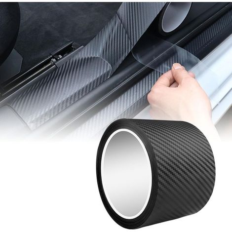 Autocollant Carbone Noir, Mperméable Bande de Seuil en Fibre Karbon, Covering Karbon Mat Résistant Aux Rayures 7cm×10m, Autocollant Seuil Porte Voiture, Bande Protection Voiture Carbone pour Moto (1/5)