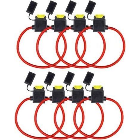 Pack Porte Fusibles 12V Etanche 14AWG 20Amp Auto Voiture Motor Lame Fusible(Taille Moyenne) (1/4)