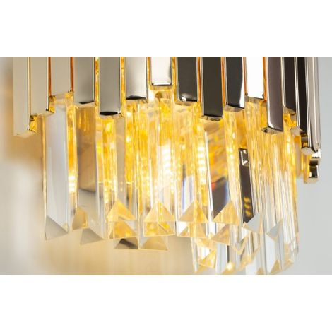 Applique oro rettangoli con cristalli Trend W0251 3xG9