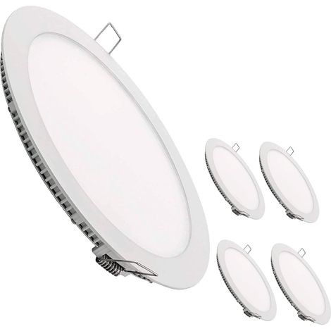 LED ATOMANT Confezione da 5 Pannello LED Downlight da Incasso Rotondo Piato 20W 220mm 1800lm, Colore Bianco Freddo (6500K), Driver incluso (1/5)