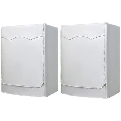 Fundas para lavadora de 2 piezas, Resistentes al polvo, Fundas gruesas para lavadora, Cremallera, Tela Oxford plateada con relieve, Plateadas (1/5)