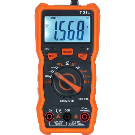 Multimètre numérique multifonctionnel 6000 points, voltmètre portable résistant à la chaleur, testeur d'inductance, de capacité et de fréquence (1/5)