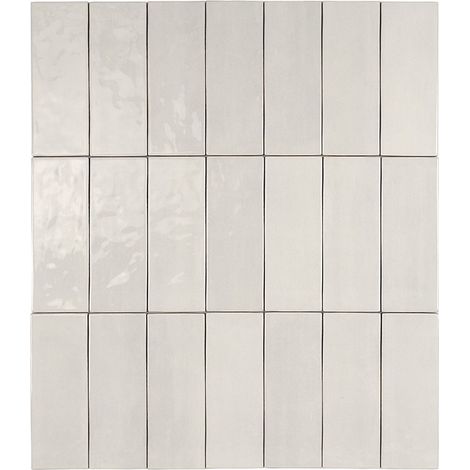 Carrelage Mur Ceramic Connection White Brillante 7,5 x 20 cm