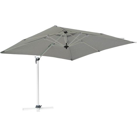 Ombrellone da Giardino Decentrato in Alluminio 3x3m Vorghini Grigio Chiaro (1/5)
