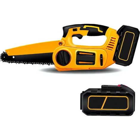 Scie à chaîne sans balais 21 V 20 000 tr/min rechargeable, petite scie à fendre le bois, outil de travail du bois à une main pour la coupe des branches de jardin et de verger (1/5)