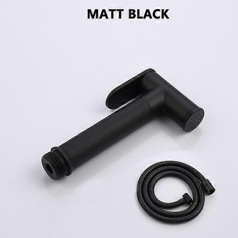 Ensemble d'accessoires pour bidet et WC à main en laiton, robinet de bidet noir, douche à jet d'eau pour salle de bain (1/5)