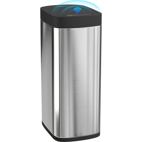HOMCOM 50L Sensor Bin, Touchless Kitchen Bin, Battery Operated, Silver Tone (1/5)