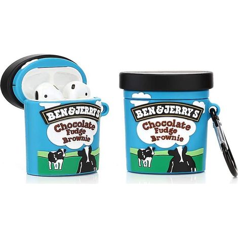 (benjerry) Derhom Silikonhülle für Apple AirPods 1 und 2 [Dessert Food Serie] Geschenk für Mädchen, Jungen oder Paare (1/2)