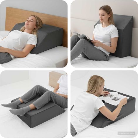 Almohada para Piernas Liso Gris 63 x 52 x 19 cm Espuma PU