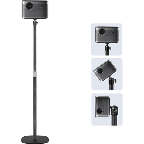 Support Projecteur - Réglable 49 à 125 Cm - Métal - Rotation 360 Degrés - Universel Plafond Sol - Charge 6 Kg (1/5)