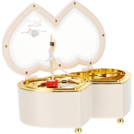 Rotating Heart Music Box, Dancer, White (1/5)