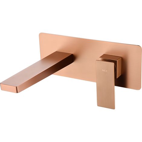 Imex - Grifo Monomando Lavabo Empotrado Oro Rosa Serie Pisa (1/2)