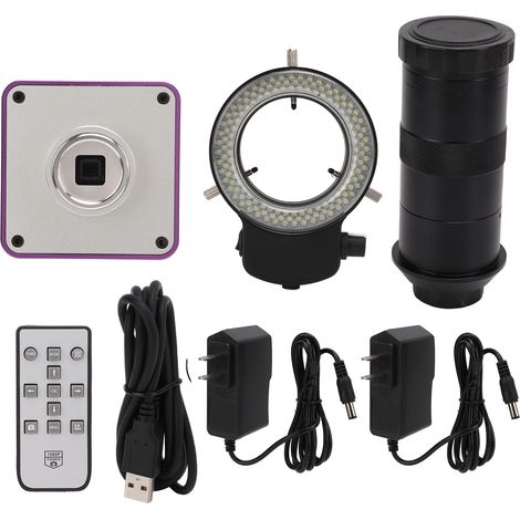 Caméra microscope numérique HY-5130 USB 2K 1080P 60FPS, objectif monoculaire C-Mount 150X, alimentation AC100-240V prise US, pour inspection et observation (1/5)