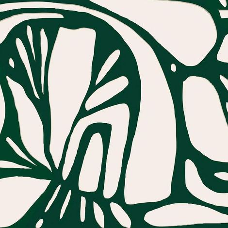 papier peint panoramique motif graphique vert foncé et marron beige - Sanders & Sanders (1/5)