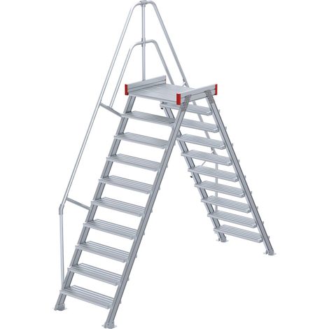 Euroline 512 Überstieg 60° 1000mm Stufenbreite 2x10 Stufen Stahl Gitterrost