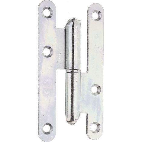 Paumelle universelle type Paris 110 x 55 mm – Acier galvanisé bleu – Utilisable à gauche ou à droite – Marque Alberts (1/2)