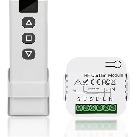 Kit de Commande de Volet Roulant Sans Fil - Interrupteur Radio 2,4 GHz Avec Télécommande RF et Module Récepteur pour Stores (1/5)