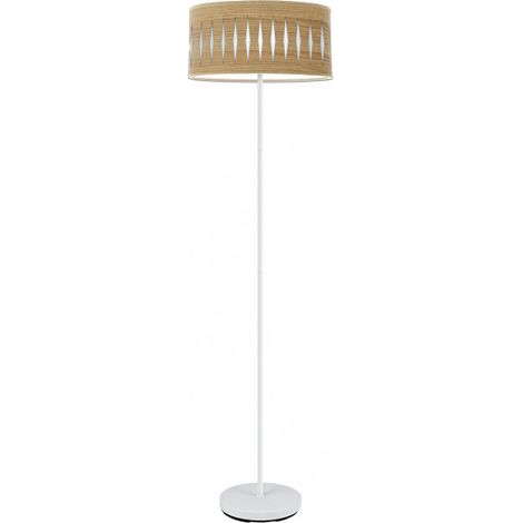 Boden Piron 1xe27 Weiß/Klar Holz 165x40x40 Cm Brand FABRILAMP