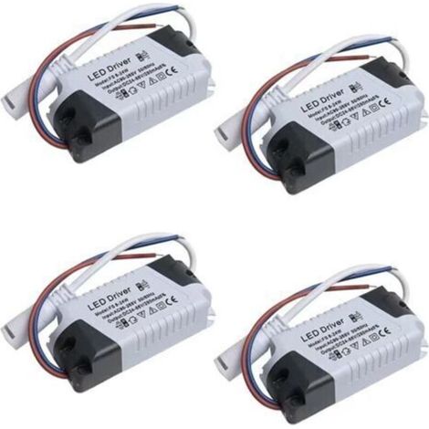 Lot de 4 pilotes LED 8-24 W, alimentation à intensité variable, transformateur étanche pour éclairage LED